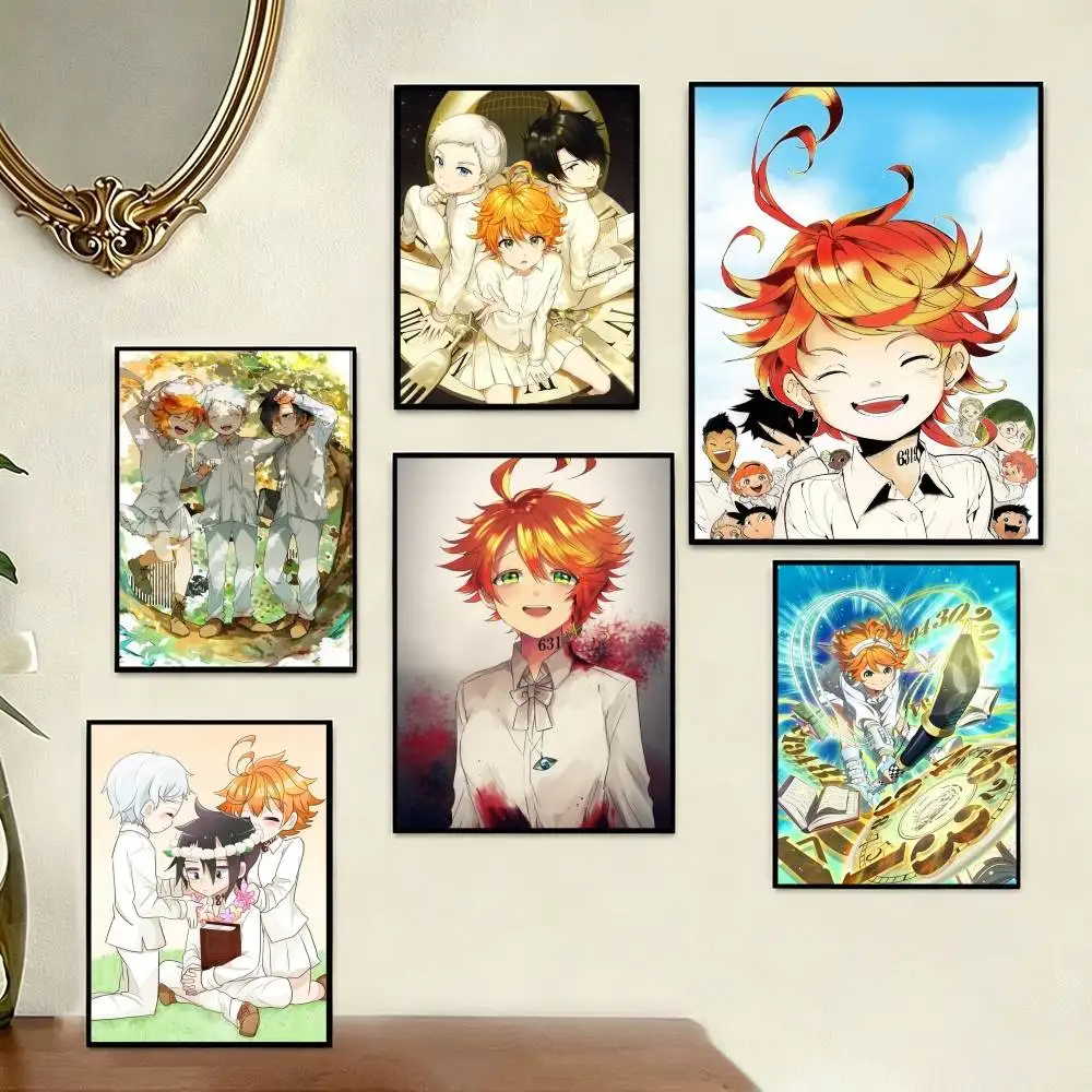 T-The Promised Neverland   Poster Perfect Space Sticker Self Adhesive for Office Home Theater Wall Art Decor Fancy Gift