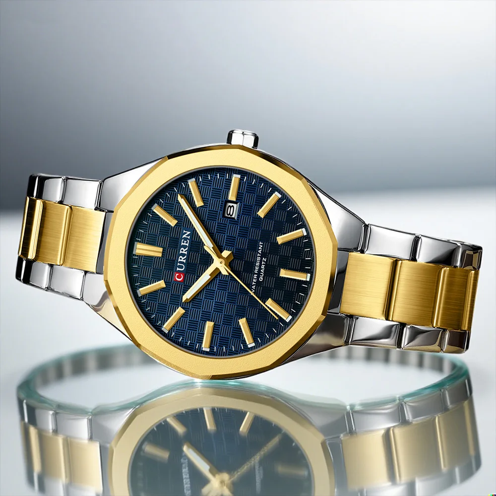 

CURREN мужские простые часы, новые модные минималистичные кварцевые наручные часы со светящимися стрелками, водонепроницаемые деловые часы