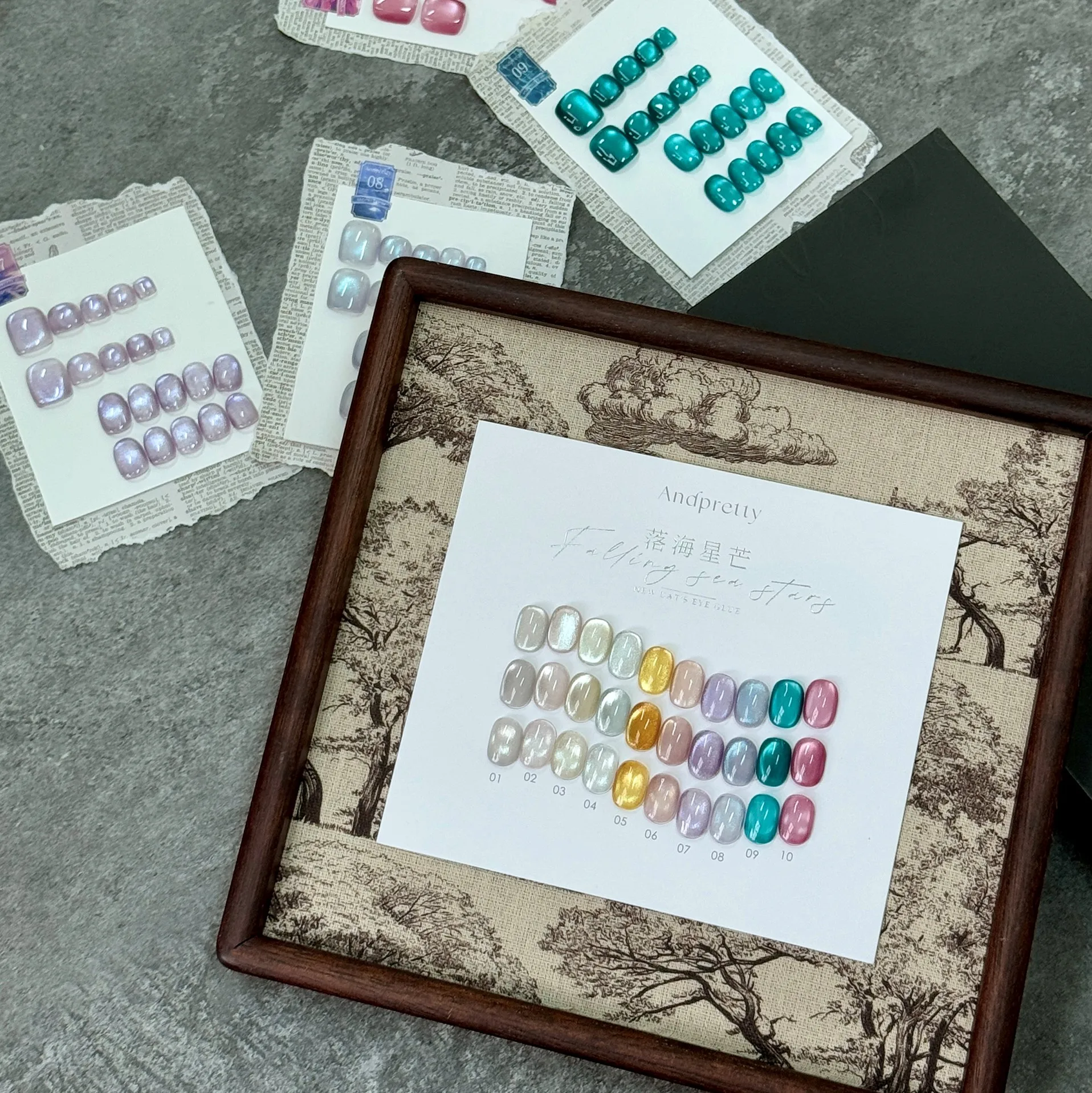 Andpretty-Ensemble de gel pour les ongles, 10 couleurs dépareillées, œil de chat, kit pour salon de manucure, nouveau modèle 2024, article tendance, gel non CUUV