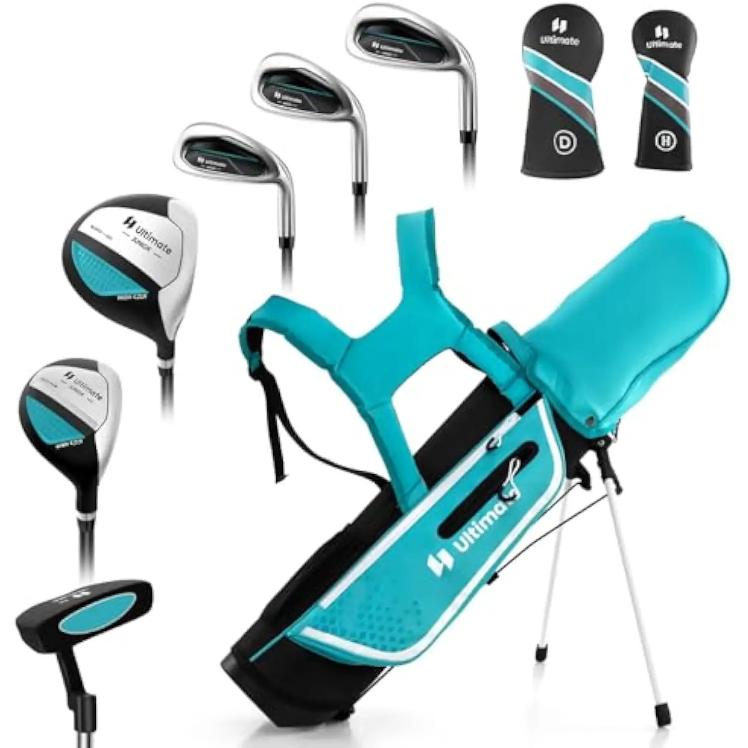 

Kids Golf Club Set, Right Handed Complete Golf Set for Children with 4/6 Golf Clubs & Golf Stand Bag, Toddler Youth Golf Clubs