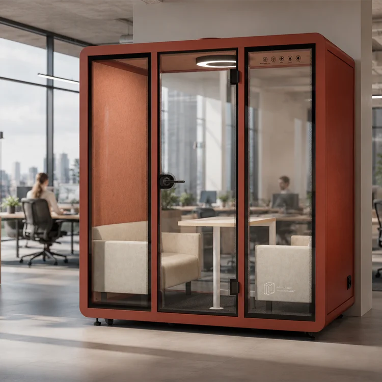 Soundproof Office Booth Acoustic Office Soundproof Pod Quiet Workspace Glass Office Booth