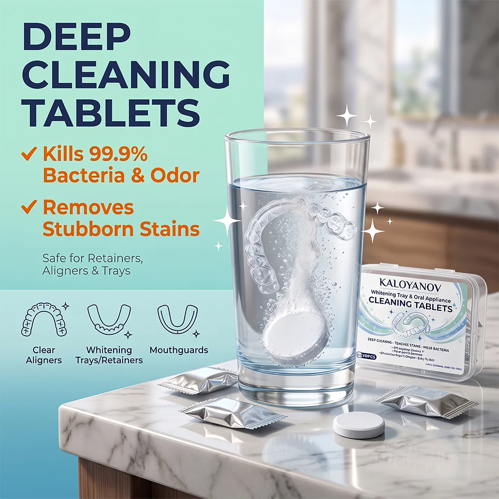 Teeth Whitening Trays - Tabletas Limpiadoras de Dentaduras Postizas para