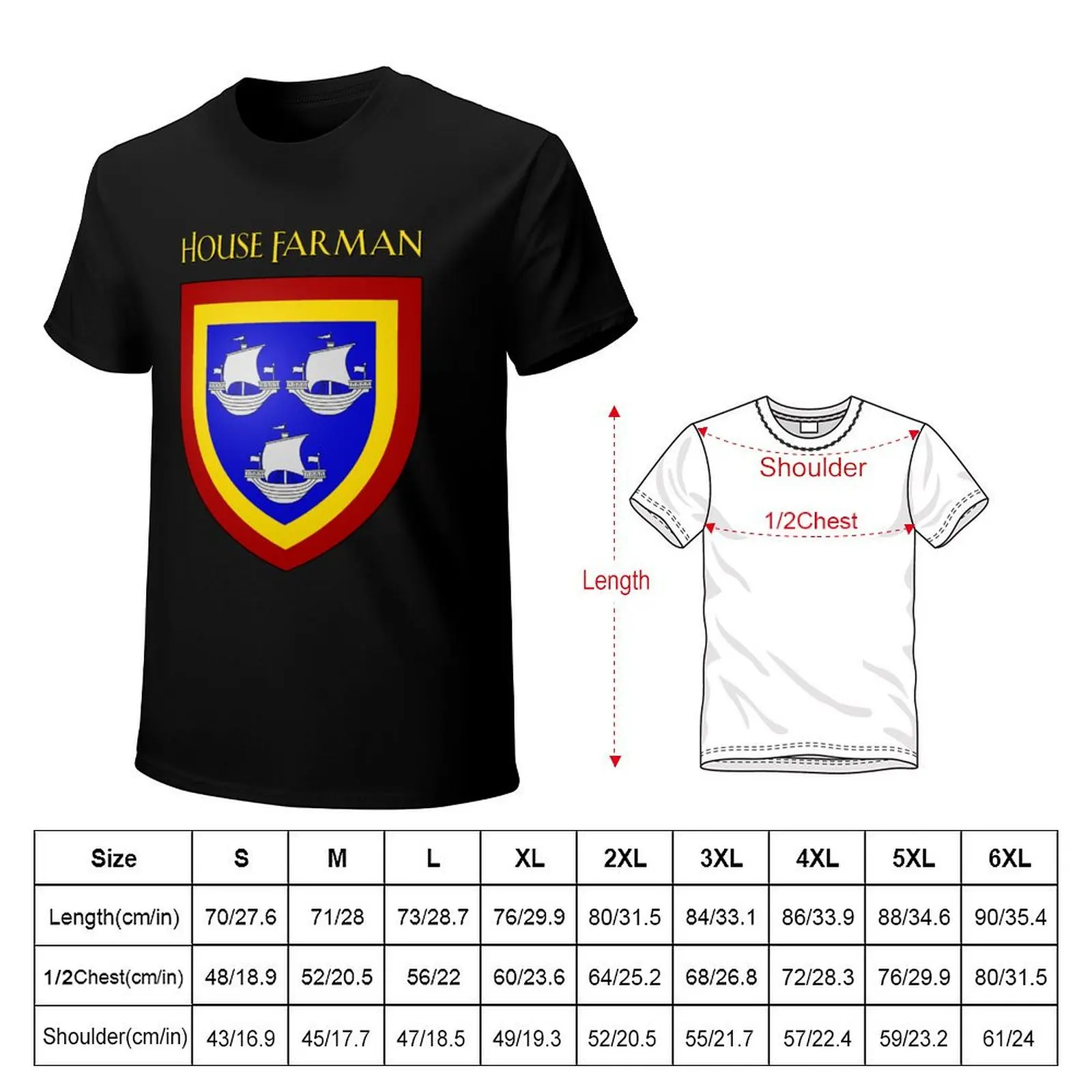 House Farman Coat of Arms Heraldry Sigil - A Song of Ice and Fire T-Shirt Summer Print Short Sleeve Tee
