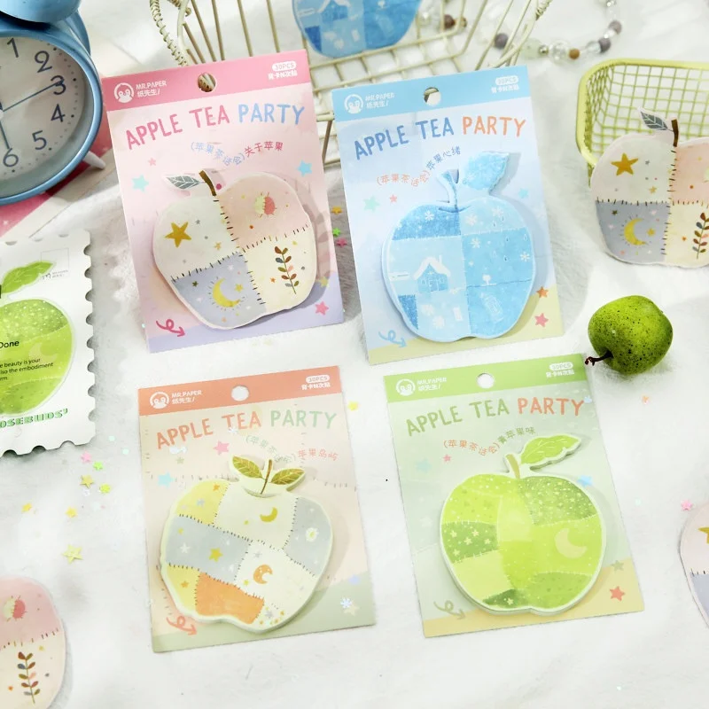 24pcs/lot Creative Apple Memo Pad Sticky Notes Cute Stationery Label Notepad Planner Sticker Post School Supply