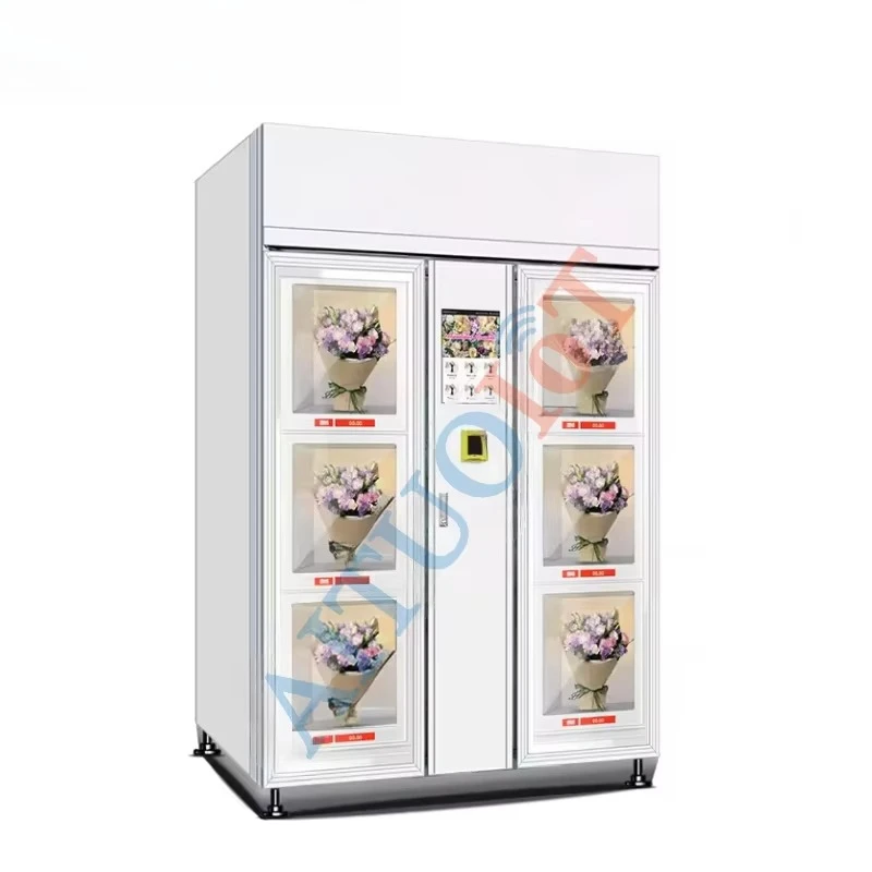 Smart Flower Vending Locker 6 Boxes Refrigerated Cooling: 5-20℃, with Humidification 10.1" Android System Flower Vending Machine