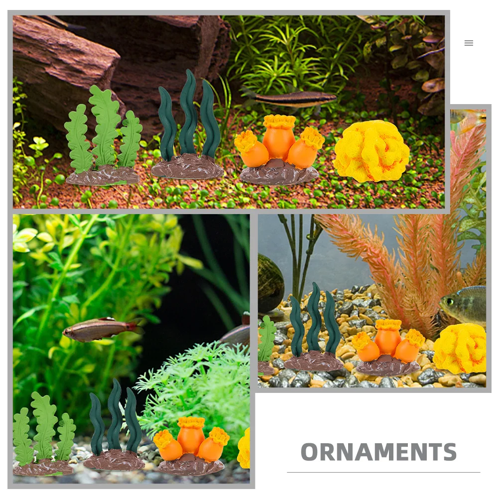 

8Pcs Artificial Coral Ornaments Realistic Resin Fish Tank Decorations Aquarium Landscape Fake Coral Reef Accessories Small