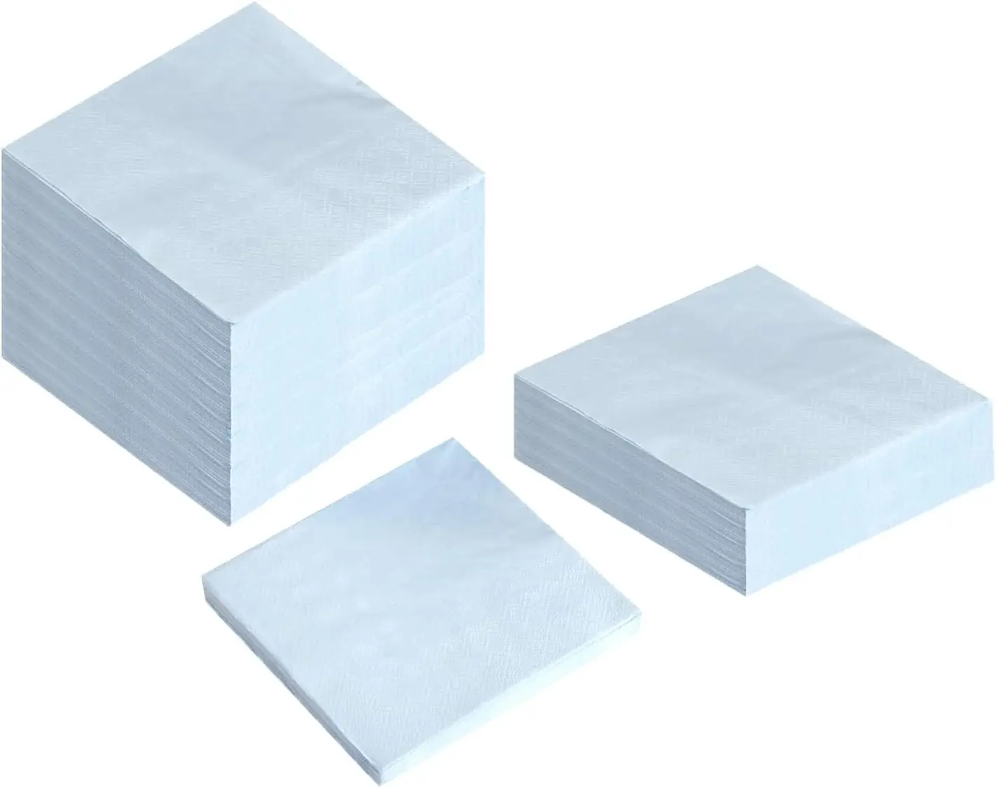 100 Pcs Light Blue Cocktail Napkin 2-Ply Dessert Napkins Folded 5 x 5 Inches Disposable Napkins for Dinner Wedding Birthday