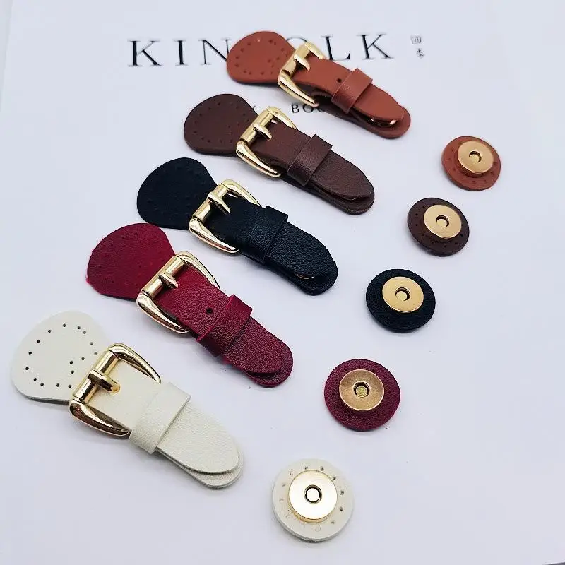 1Pcs Bag Buckle Lock Cowhide Sew On Snap Closure With Iron Alloy Button For Handbag Shoulder Bag Purse DIY Making