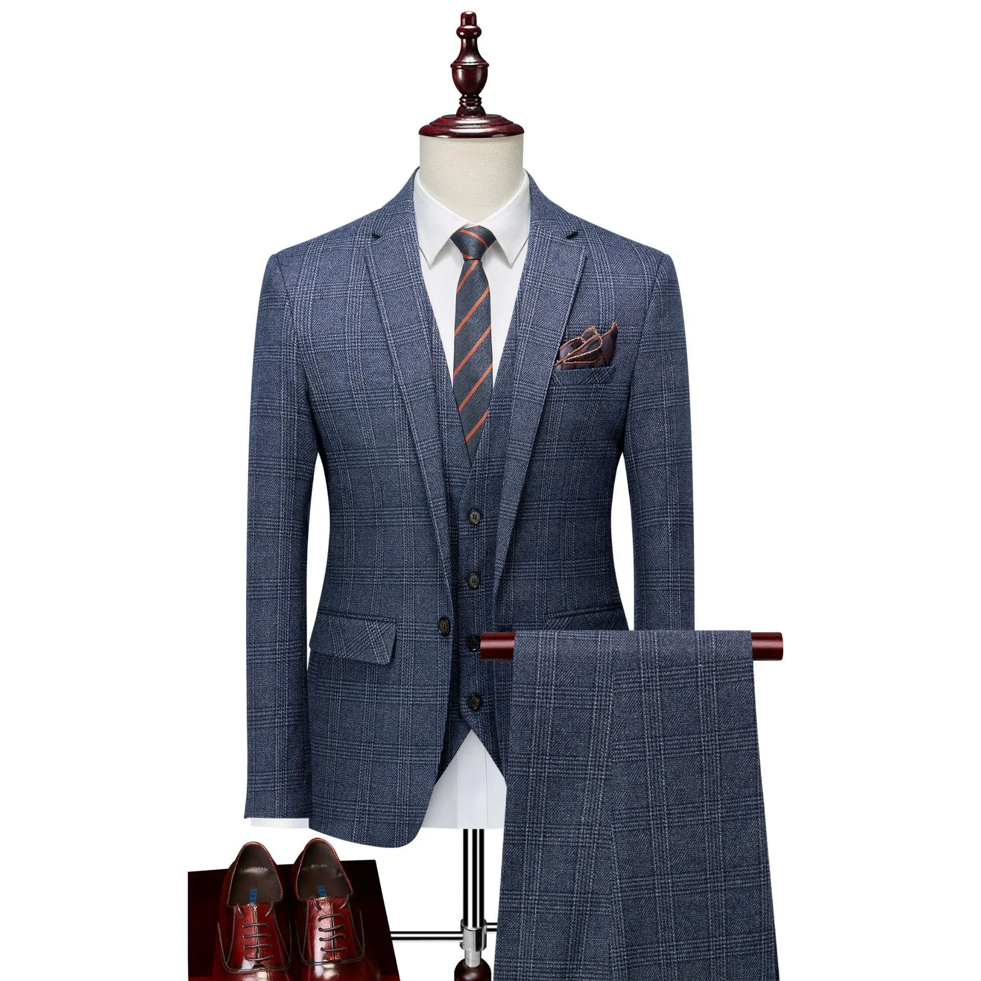 Suit set groom's wedding suit dress slim fit best man's casual attire