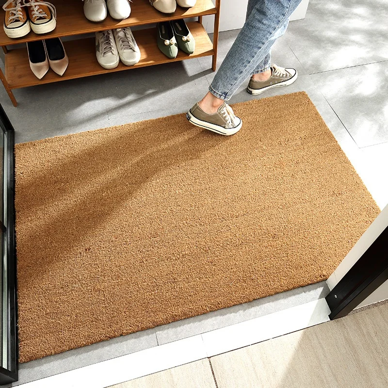 Newest Plain Natural Coconut Coir Doormat Wear Resistant Unprinted Front Entry Entrance Floor Mat
