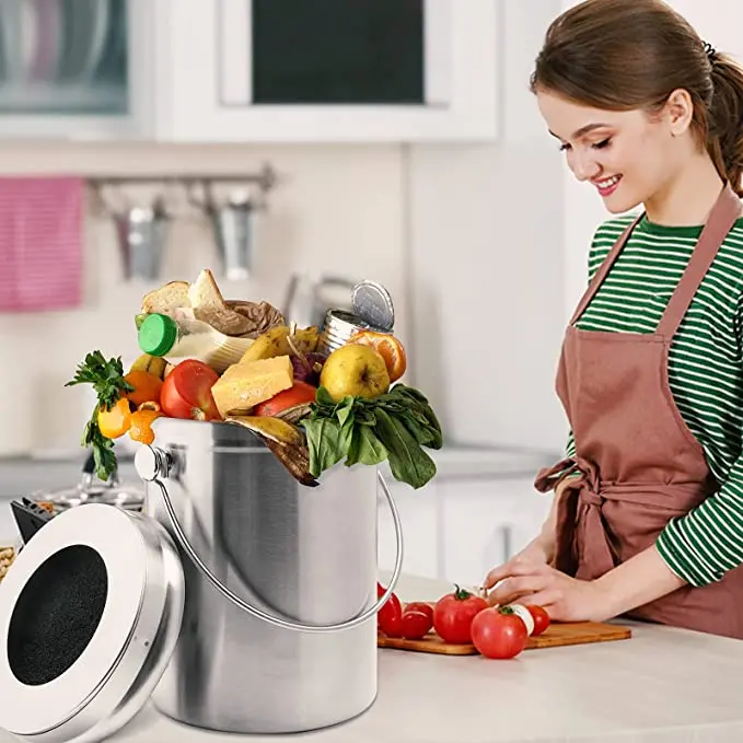 16 Pieces Compost Bin Bucket Filter Round Portable Replacement Deodorant Home Kitchen Garbage Can Water Dust Filters