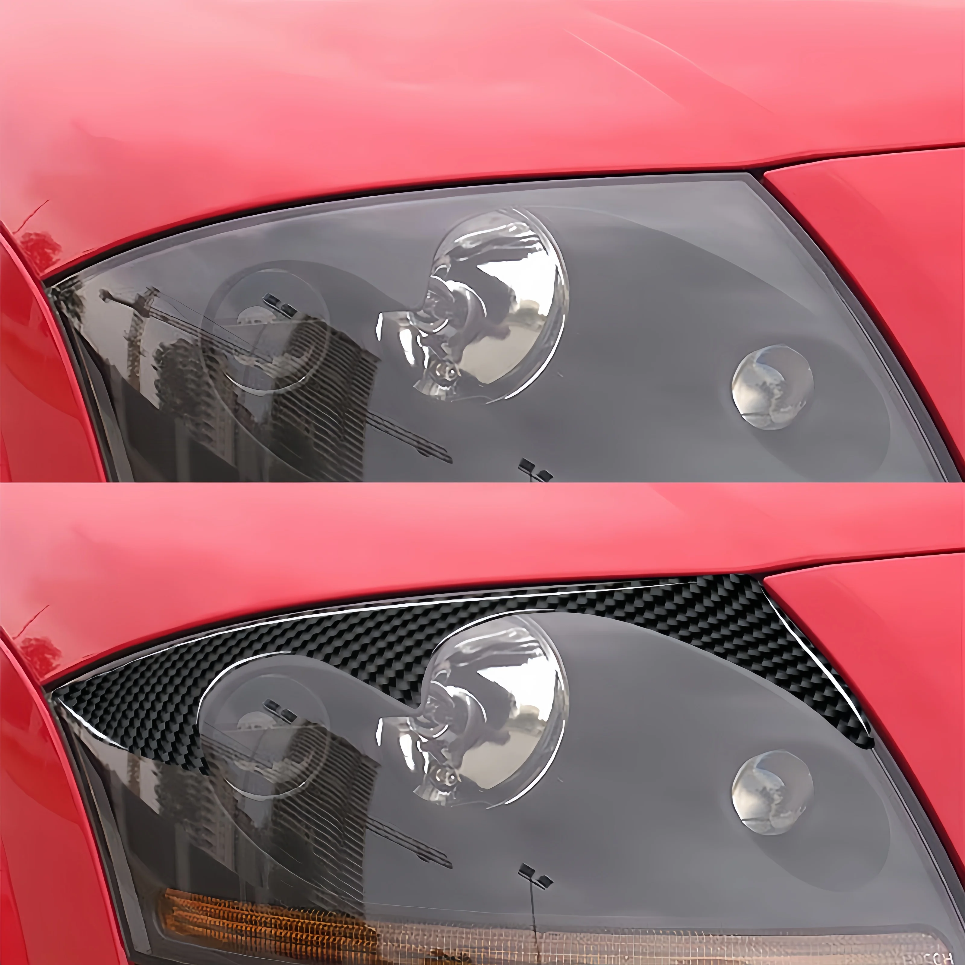 For Audi TT Mk1 1998-2006 Carbon Fiber Car Headlight Eyebrow Eyelid Eyelash Cover Protective Trim Exterior Tuning Accsesories