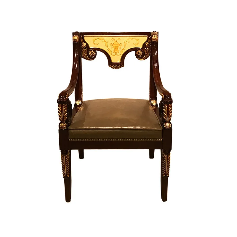 

Mahogany Single Book Chair Painted Leisure Chair Villa Mansion