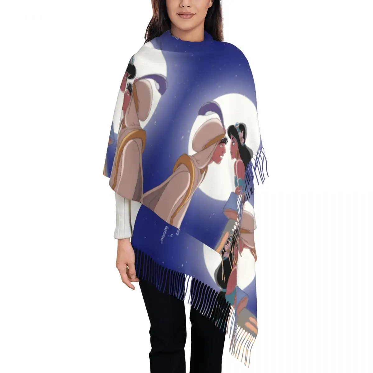 

Custom Print Princess Jasmine Aladdin Cartoon Animes Scarf Men Women Winter Fall Warm Scarves Shawl Wrap