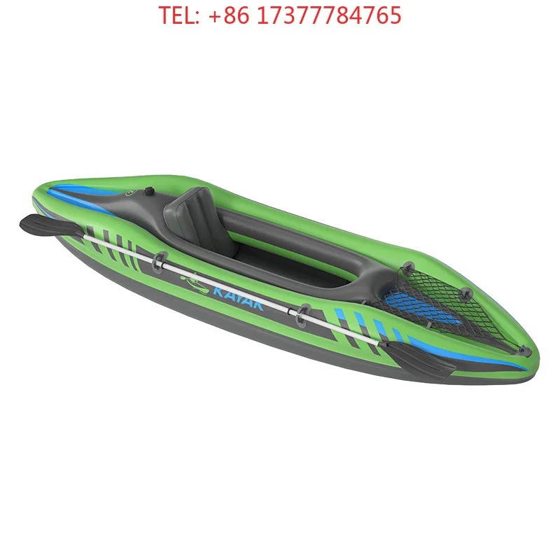 Pursuefree Inflatable Canoe Kayak with Paddle Single Thickened Folding Easy Storage Outdoor Assault Boat