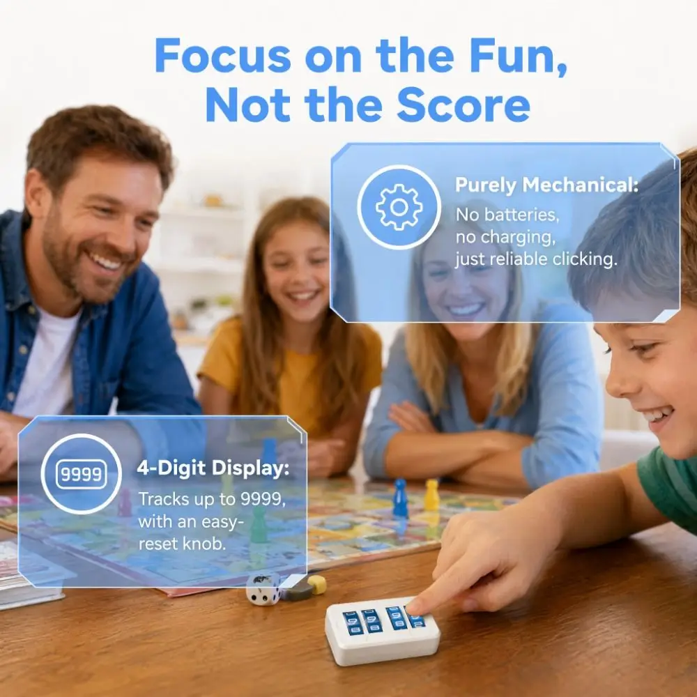 4 Digit Board Game Life Counter Adjustable Wheel Self Discipline Tabletop Sports Score Counter Flexible Mini