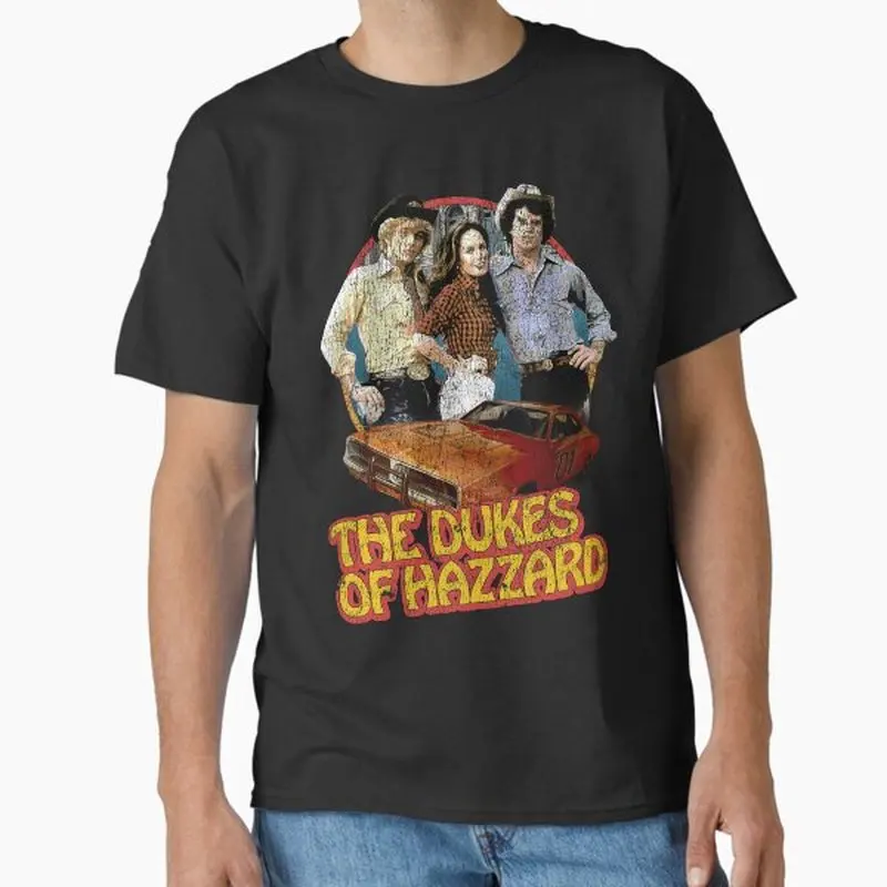 Retro Dukes of Hazzard Vintage Hazzard County Racing Graphic T-Shirt General Lee 01 Muscle Car Tee Classic 80s TV Fan Gift Tops