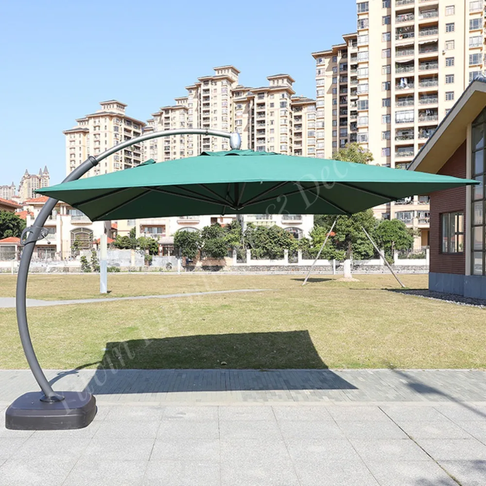 Outdoor Luxury Aluminum Alloy Roman Umbrellas Oversized Square Courtyard Large Curved Beach Umbrellas Parasols