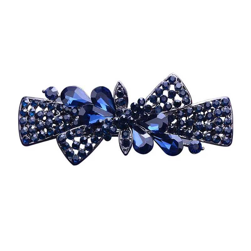 Colorful Crystal Spring Hair Clip Women Diamond Ponytail Holder Hairpin Non-slip Claw Korean Fashion Claw Grip Clamp Accessories