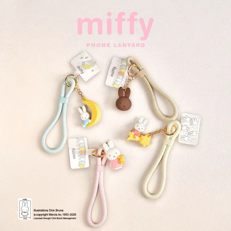 

Miffy Phone Lanyard Mascot Charm Cute Rabbit Keychain Bag Accessory Gifts Toy Model Anime Figures Collect Ornaments