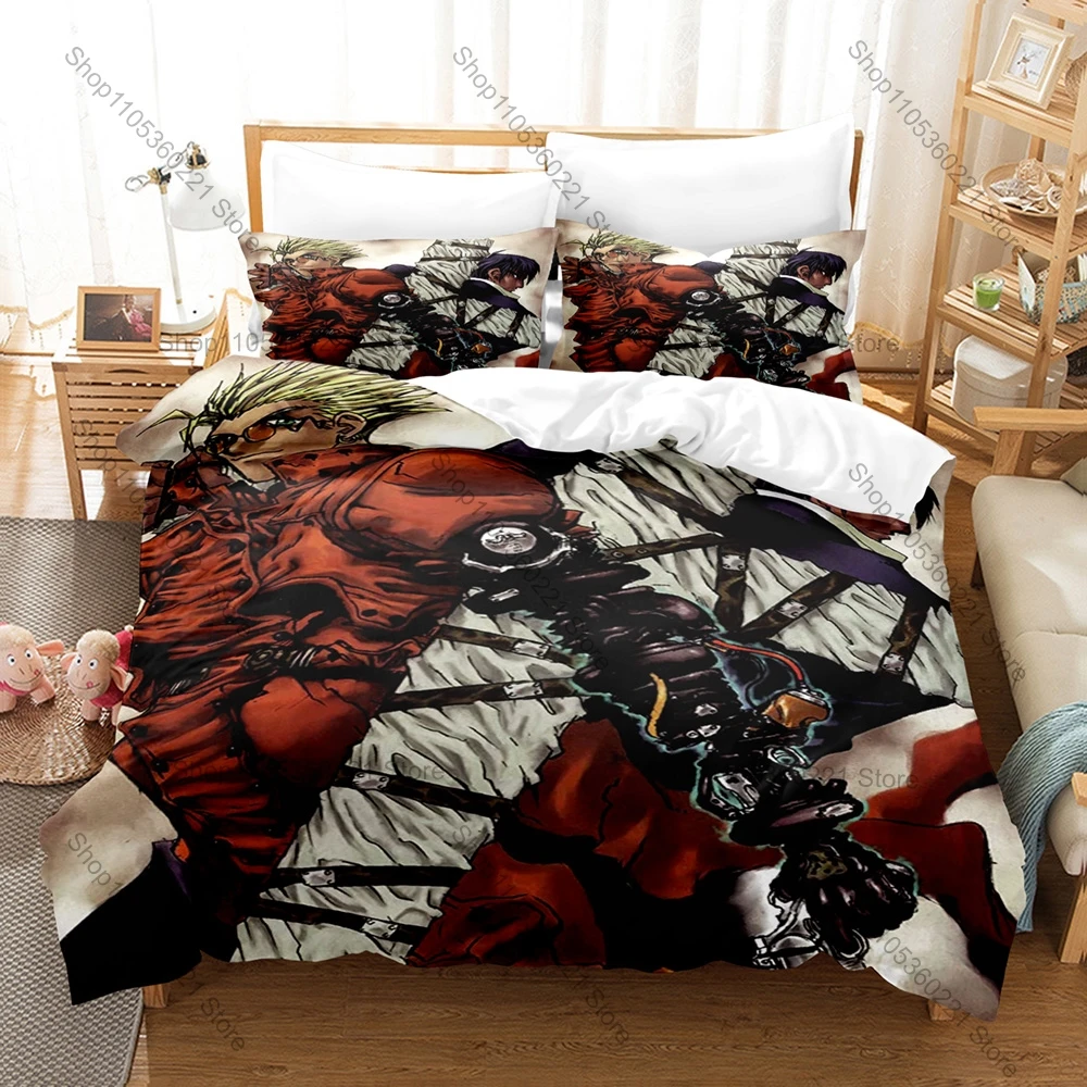 Cool 3 In 1 TRIGUN STAMPEDE Bedding Set Space Western Adventure Theme Soft Breathable Fabric Bedroom Holiday Gift