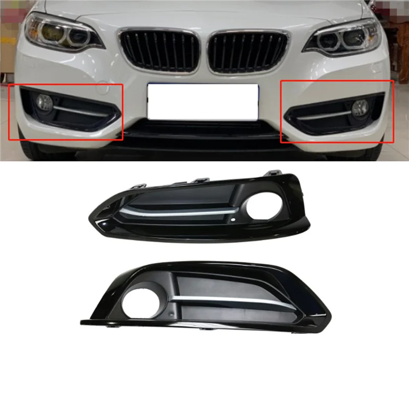 

Highly Recommended Bumper Fog Light Cover For BMW F22 F23 228I 230I 2014-2020 Car Fog Lamp Grille Bezel With Hole