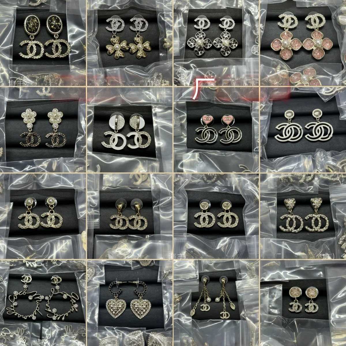 Pendientes de perlas con doble letra C de lujo para mujer, aretes colgantes de resina elegantes en forma de corazón, estilo dulce y fresco