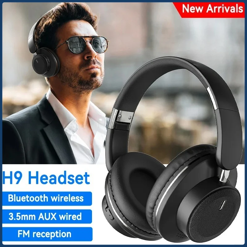

New H9 Bluetooth Headphones Wireless Headphon Hifi Bass Stereo Noise Cancelling Headset With Mic USB Adapter Foldable For TV PC