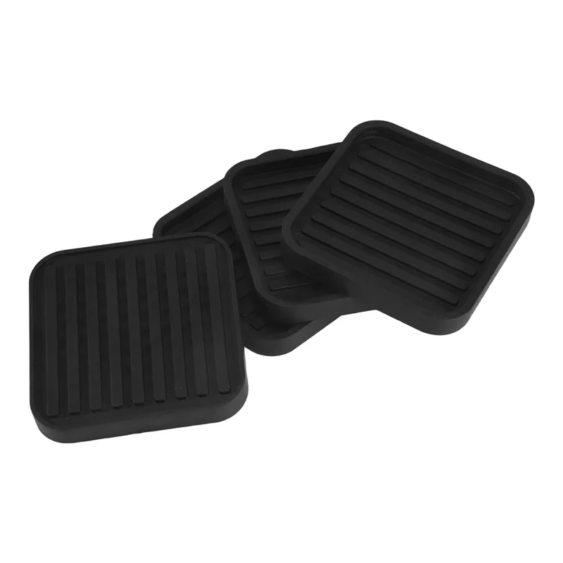 AC88-4Pcs สแควร์ยางเฟอร์นิเจอร์ Caster ถ้วย Anti-เลื่อนเฟอร์นิเจอร์แผ่นเตียง Stopper ตัวป้องกันพื้น