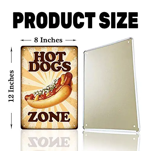 Hot Dogs Zone Iron Poster Painting Tin Sign Vintage Wall Decor for Cafe Bar Pub Home Beer Decoration Crafts