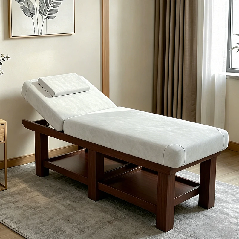 Multifunctional Electric Solid Wood Foldable Spa Massage Bed Beauty Salon Eyelash Tattoo Tuina Chinese Orthopedic Physiotherapy