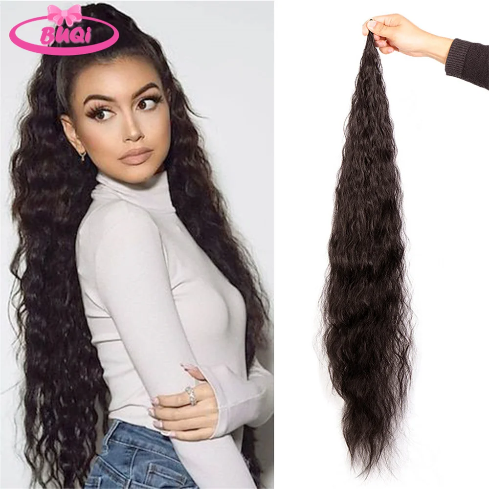 

BUQI 34Inch Synthetic Long Straight Wrap Around In Ponytail Hair Extension Pony Tail Hairpiece Extensions For Women