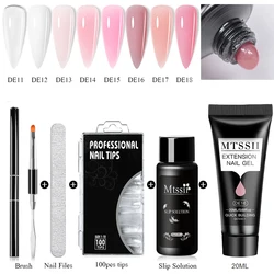 Mtssii 20ml Nail Extension Gel Kit Quick Building Hard Gel Acrylic Crystal White Nude Gel Nail Polish UV Construction Gel Set