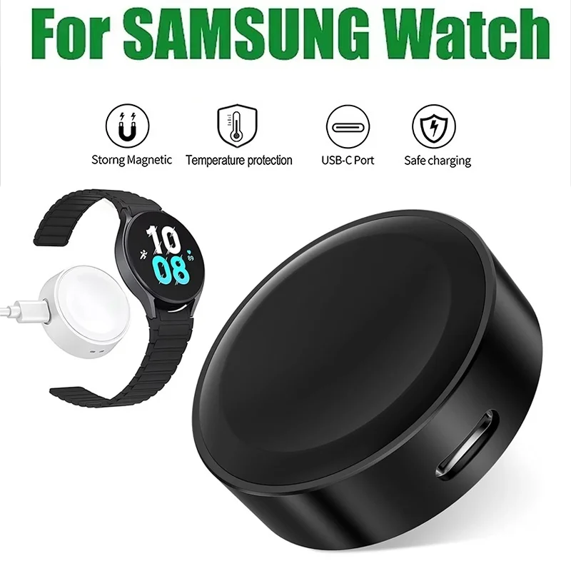 For Samsung Galaxy Watch Active 2 1 Wireless Magnetic Charger USB Type C Port Charging Dock For Galaxy Watch 7 6 5 Fast Charger