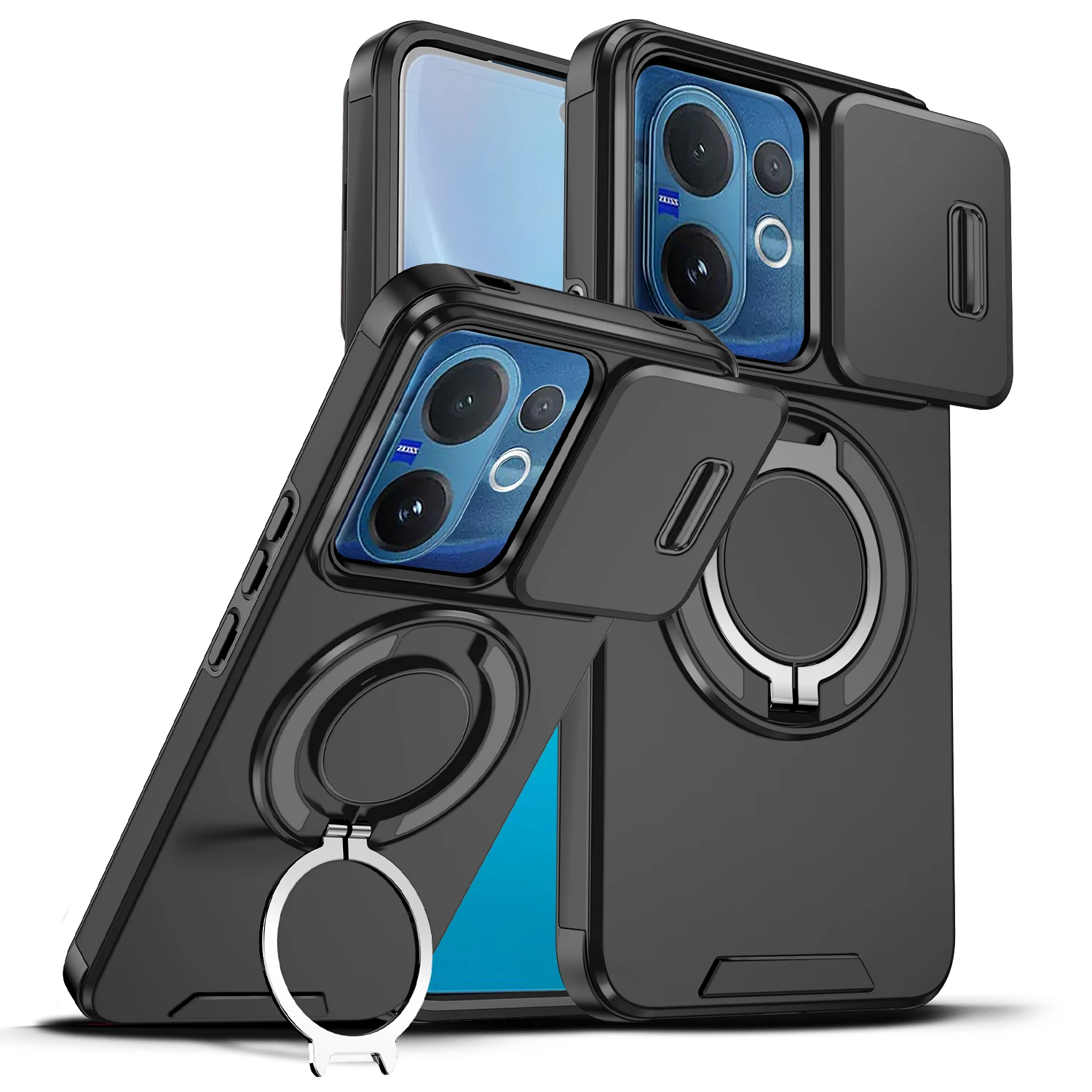 

Для vivo V40 Pro V60 V50 Lite магнитный чехол для телефона с беспроводной зарядкой противоударный силиконовый чехол с полной защитой объектива чехлы кронштейн