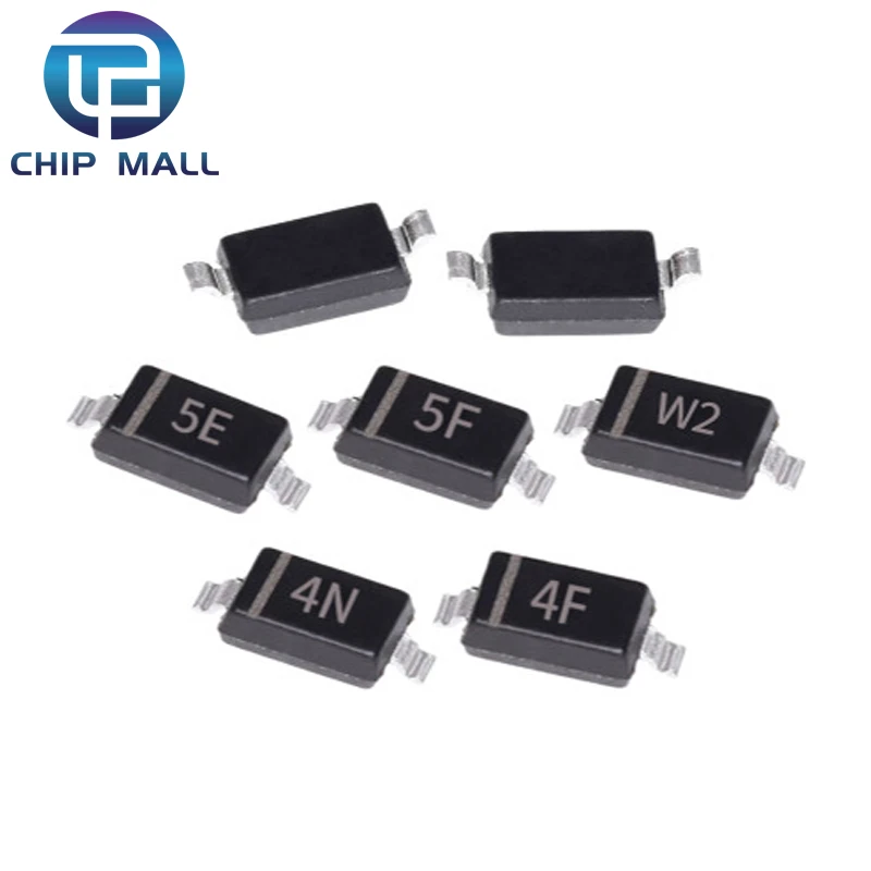 100Pcs SMD Diode 0805 SOD-123 1N5819 1N4007 1N4148 SOD-323 1206 1N4148WS 1N5819WS SOD-523 MBR0520LT1G MBR0530LT1G MBR0540LT1G