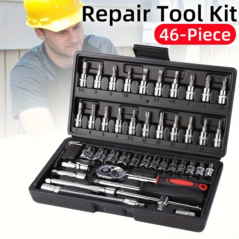 Motorcycle Car Repair Tool Set Hardware Tools Set Combination Household Repair Portable Electrician Tool Toolbox Complete