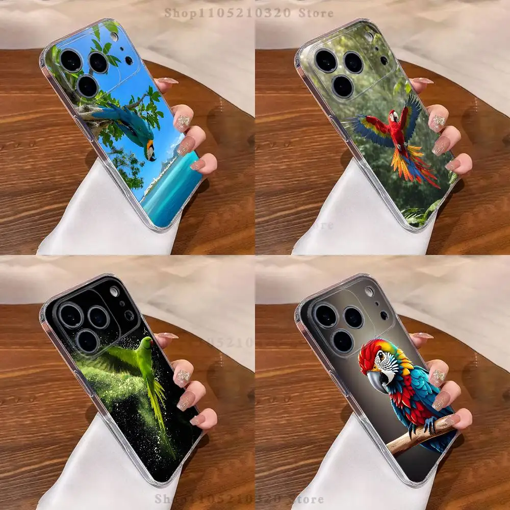 

Cute parrot Phone Case For iPhone 17,16,15,14,13,12,11 Pro,Max,Plus,XR,Mini,E Clear Full-coverage Soft Cover
