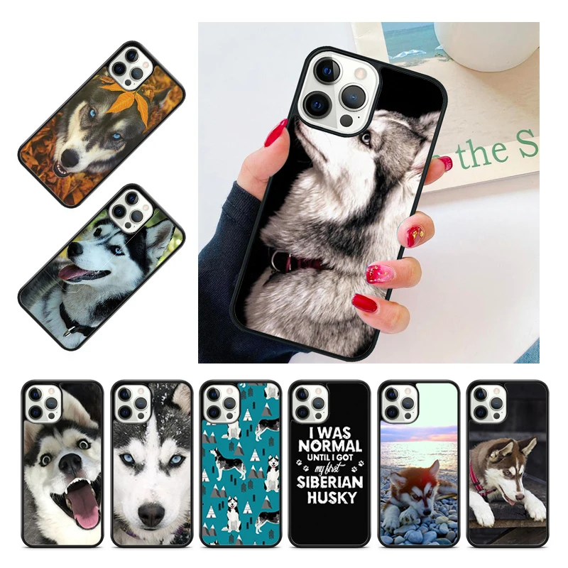 Animal Husky puppy Phone Case Cover For iPhone 15 16 14 13 12 Pro Max mini 11 Pro Max XS X XR Plus Coque Shell