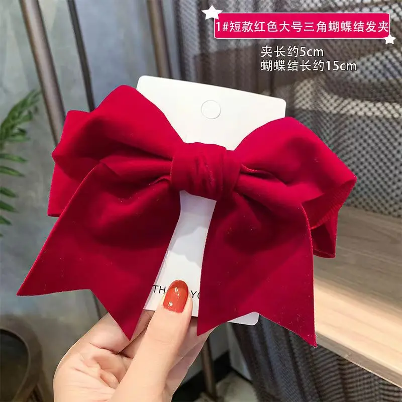 1 Hair clip for Girls Autumn-winter vintage velvet bow back hair clip Spring clip Hair accessories for girlfriend gifts suitable