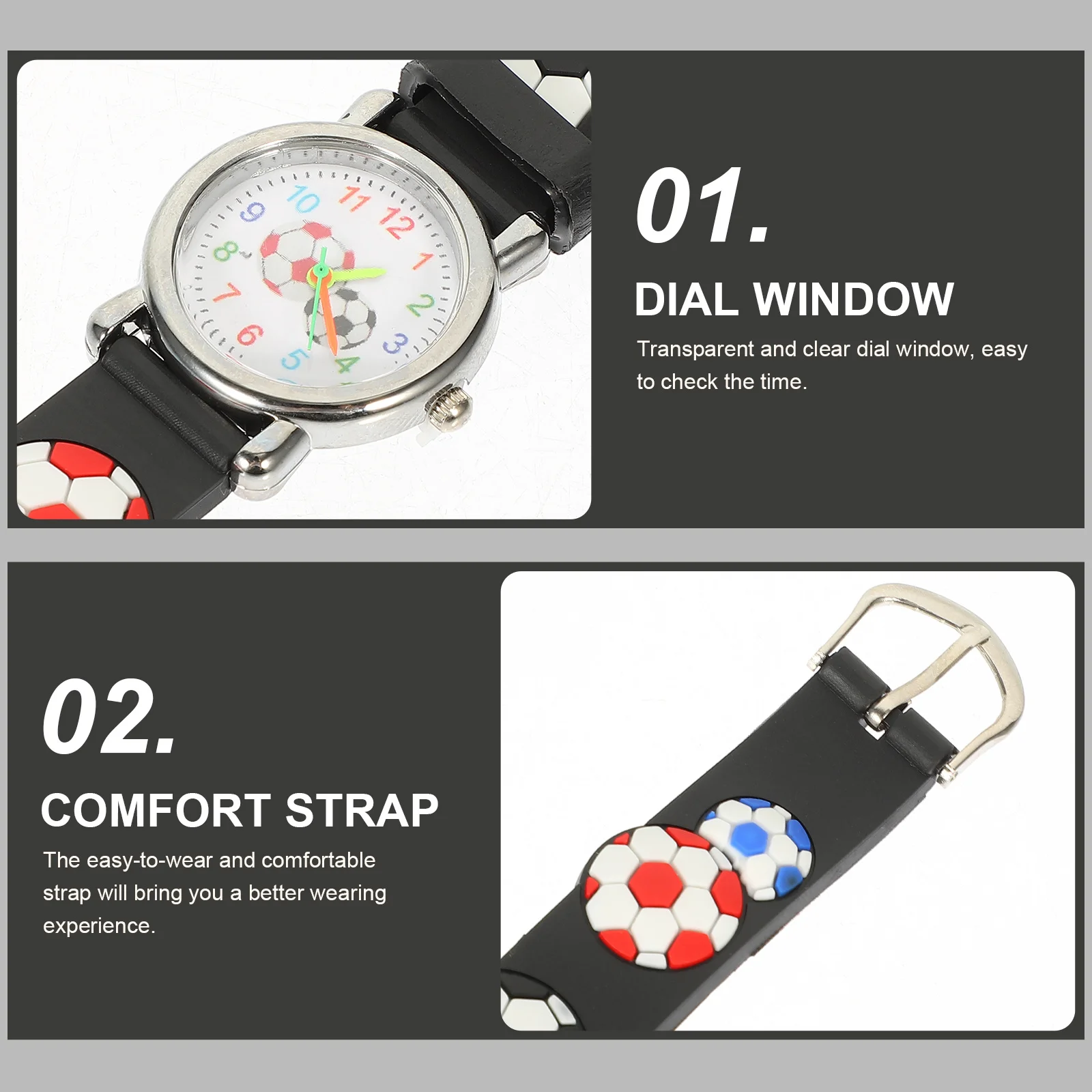 أزياء كرة القدم ووتش الكرتون 3D الرياضة تصميم مثالي هدية عيد ميلاد الرياضة ووتش ل