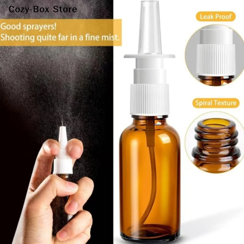 [ZY]1Pcs Amber Glass Nasal Spray Bottles With UV Light Protection And Nozzles For Storing Saline Medications Essential Oils[ZY]