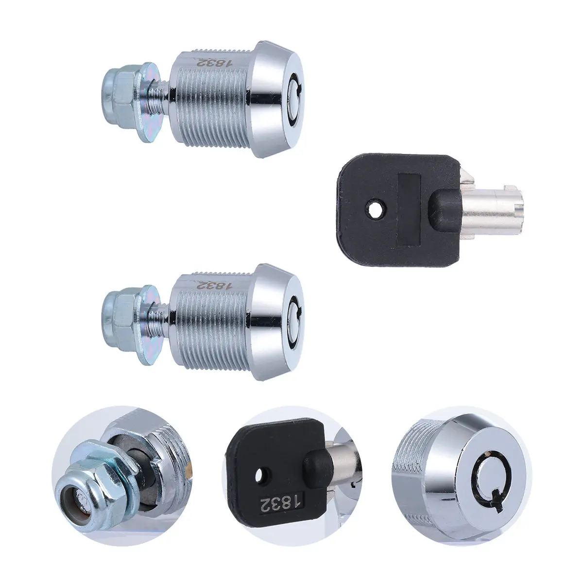 2Pcs 17Mm Tubular Plunger Locks for Game Console Tool Box Arcade Door Enclosure Wooden Metal Install Long Life Atom