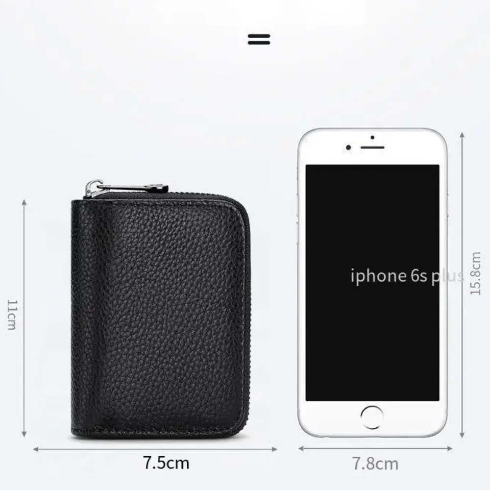 حافظة بطاقات منظمة بلون سادة للرجال الصغار، محفظة عملات معدنية عالية المظهر، قطعة واحدة لتخزين المستندات