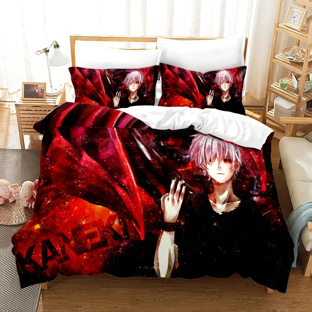 3D Print Anime Tokyo Ghoul Bedding Set Single Twin Full Queen King Size Hip Hop Anime Bed Teenager Bedroom Duvet cover Sets