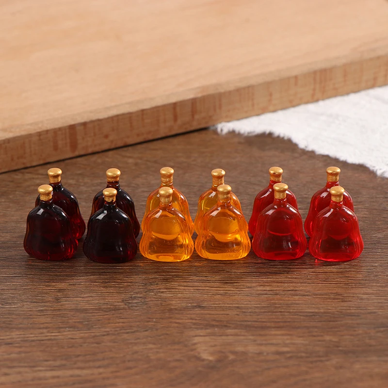 10 Uds. Botellas de vino en miniatura para casa de muñecas, accesorios de comida y bebida para muñecas