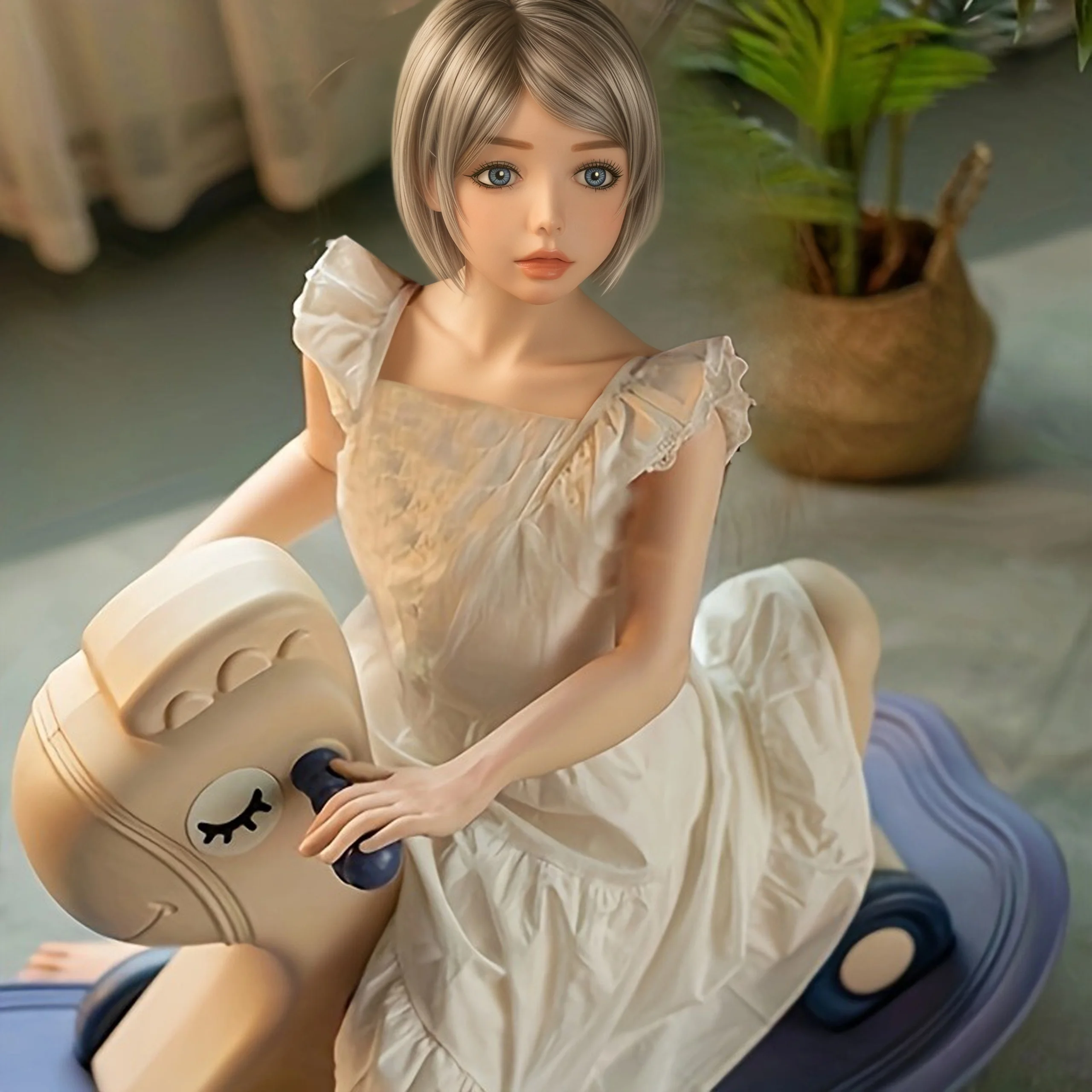 Bambola anime stile campus da 103 cm con doppia coda di cavallo, figura posizionabile con corpo morbido in TPE, decorazioni per la casa da collezione, venditore locale Shipp