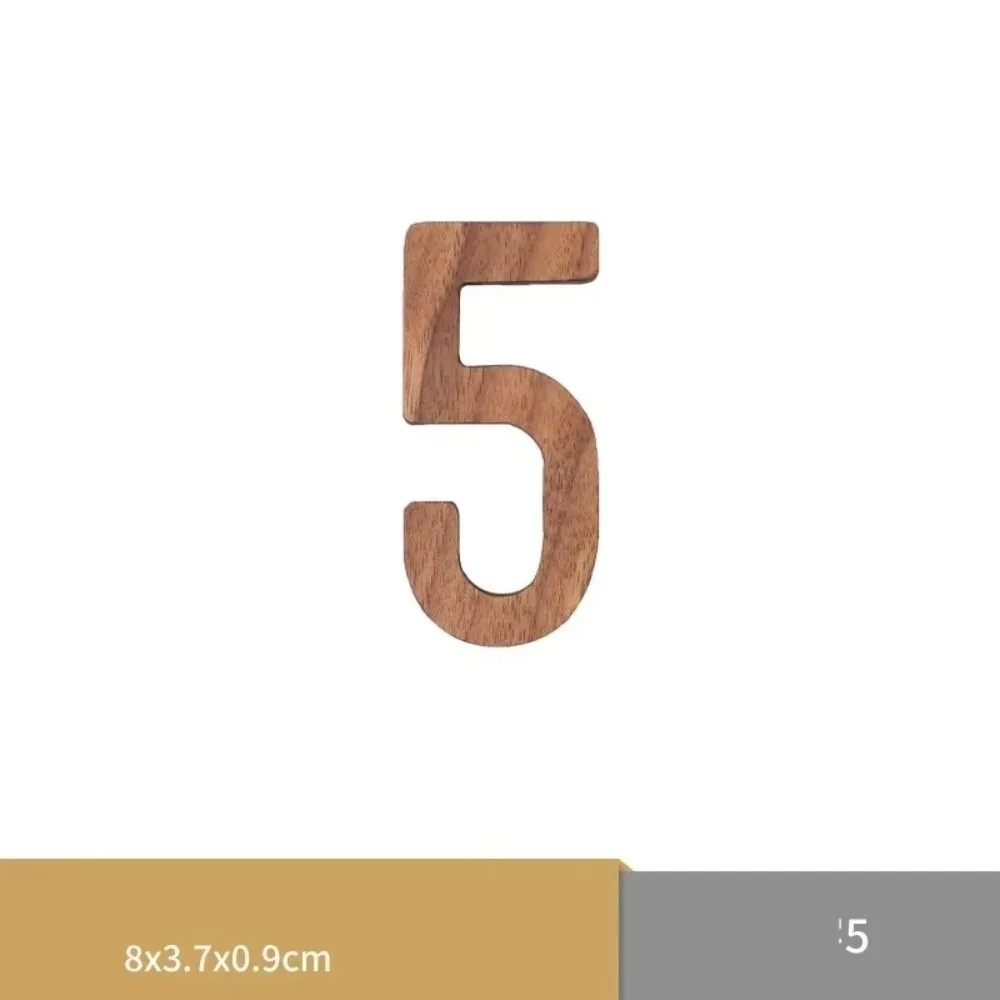 Nordic Walnut Wooden House Number With Adhesive Back 0‑9 Door Mailbox Label DIY Craft Outdoor Door Number Home Wall Decoration