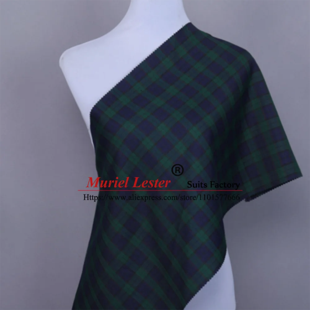 England Business Suits For Men Green Navy Plaid Check 3 Pieces Set Groom Wear Banquet Party Wedding Tuxedos Bespoke Man Clothing