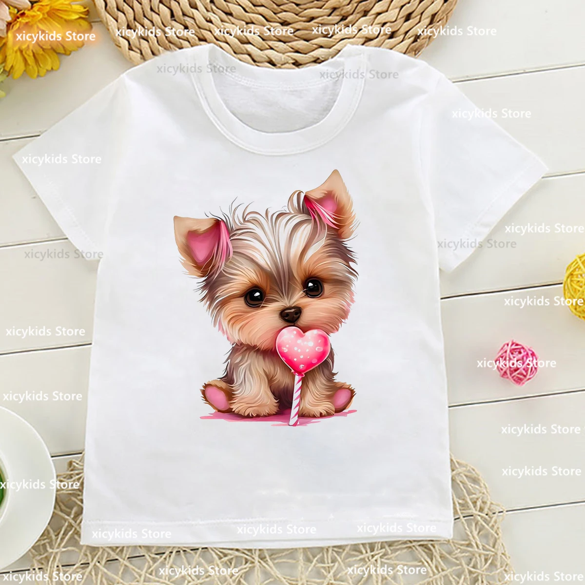 Camiseta divertida con estampado de perro maltés Corgi para niños, camiseta Kawaii para niñas, camiseta blanca de moda, Top de otoño, venta al por